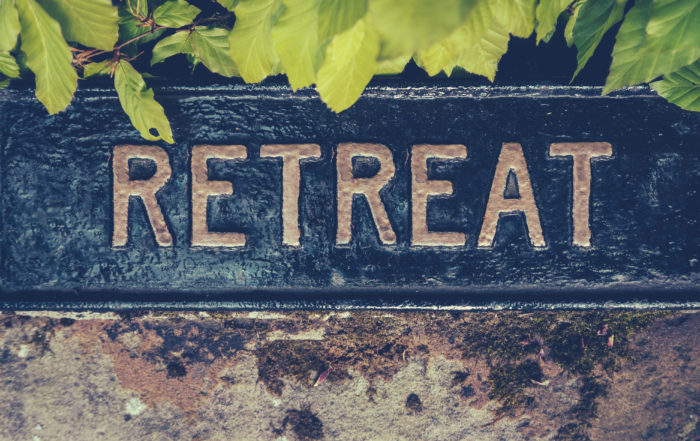 Retro Styled Image Of A Hidden Sign For A Spiritual Retreat